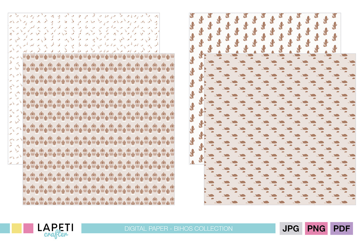 Earthy Cactus Printable Paper, a Pattern Graphic by Lapeticrafter (Photo 5 of 5)