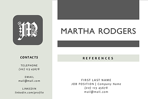 3 In 1 Modern Monogram 2 P Resume