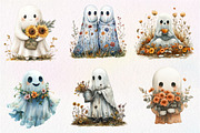 Halloween Fall Flowers Ghost Clipart, an Illustration by Dream Creation (Thumbnail 2 of 6)