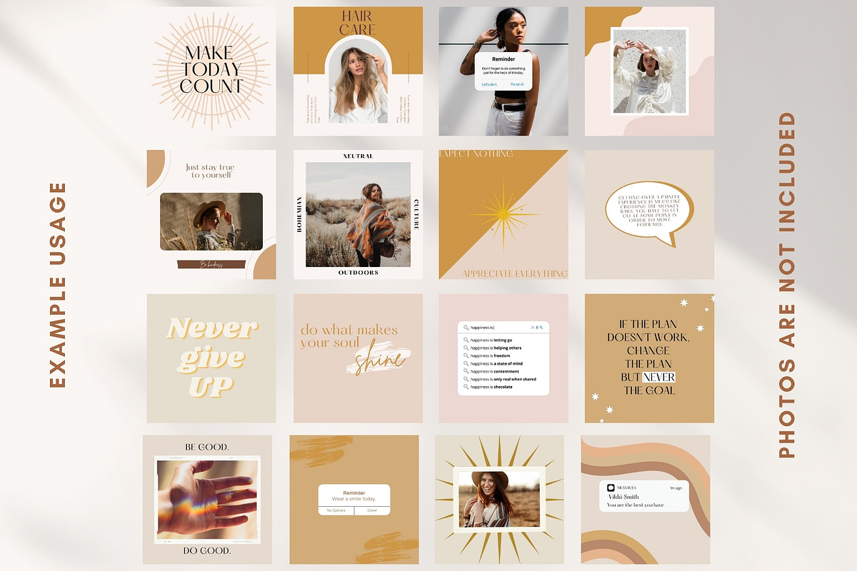 Boho Social Media Templates Canva, a Social Media Template by Boltik Studio (Photo 3 of 9)