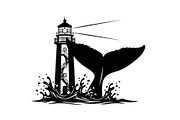 Whale Tail Lighthouse Bundle, an Object Illustration by yasushie (Thumbnail 9 of 31)