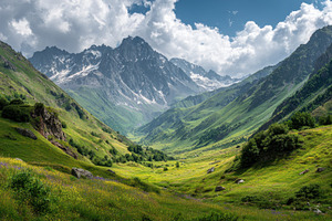 Beautiful mountain scenery, a Photo by Pavel_design