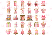 Cute Pink Christmas Clipart, a Graphic by Markicha Art (Thumbnail 3 of 5)
