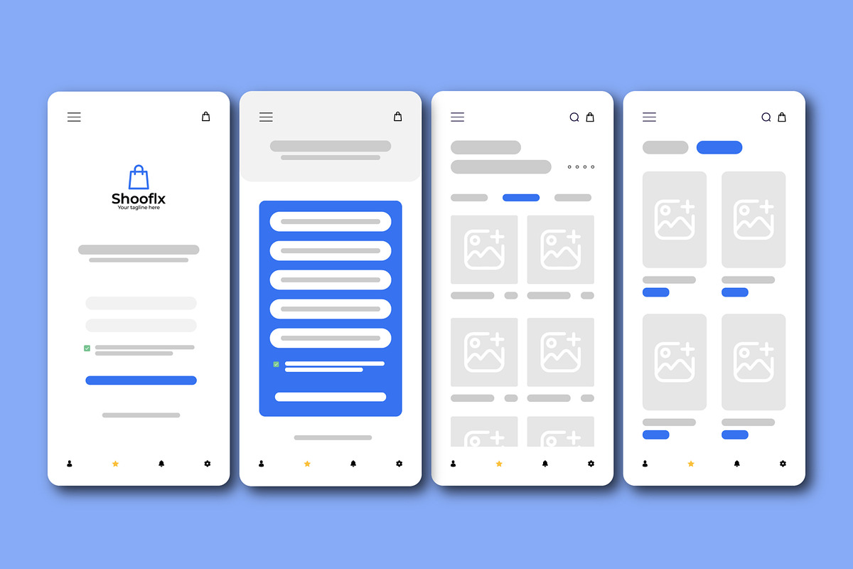 Mobile App Wireframe Layout UX, a Wireframe Template by CreativeShaper (Photo 1 of 3)