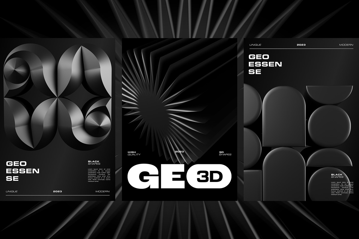 3D Dark Geometrics 234 illustrations, an Object Graphic by assetpro.design (Photo 2 of 16)