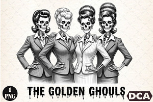 Golden Ghouls Golden Girls Halloween, an Illustration by DreamCafeArt