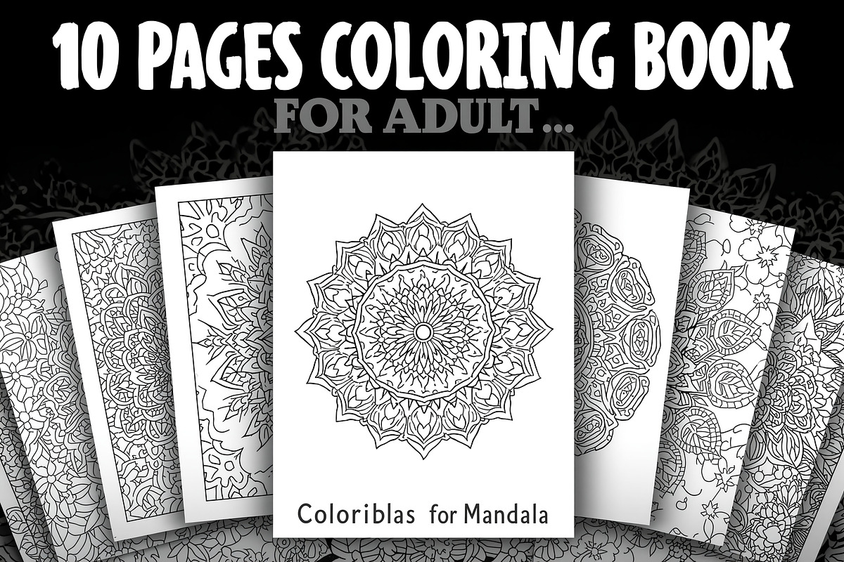 Relaxing Mandala Coloring Pages, an Illustration by jahid234 (Photo 1 of 11)