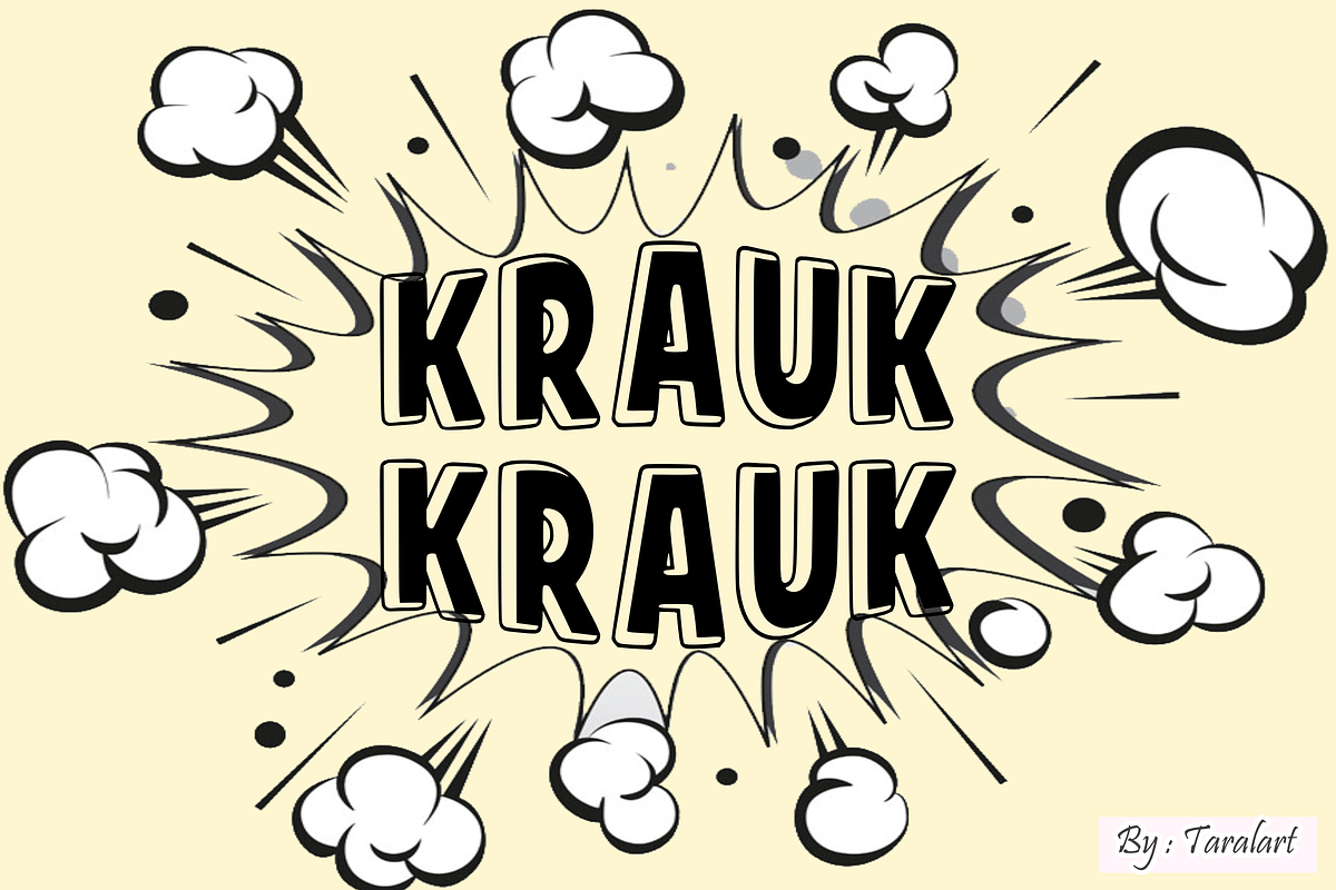 Krauk Krauk - Comic Action Font, a Sans Serif Font by KiddoGlyphs Studio (Photo 1 of 3)
