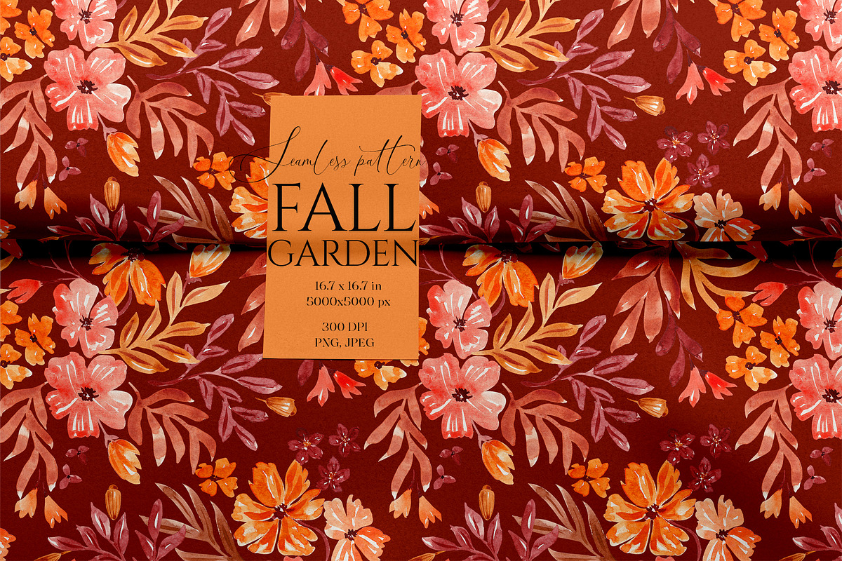 Fall floral seamless pattern, a Pattern Graphic by SirenaArt (Photo 1 of 19)