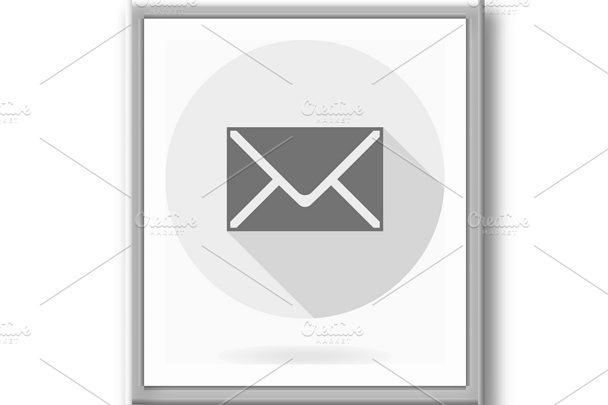 Fine Mail Flat Icon, an Outline Icon by FineArtStudio (Photo 3 of 3)