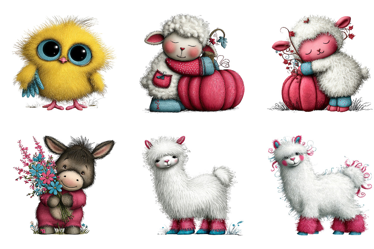 Quirky Farm Animals PNG Clipart, a Seasonal Illustration by CreationArt (Photo 5 of 5)