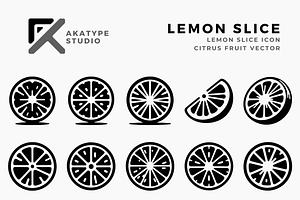 Lemon Slice Icon Vector, a Solid Icon by Akatype Studio