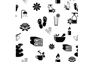 Illustration spa icons set. Seamless, a Pattern Graphic by RODINA