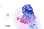 Pastel Cute Girl Illustration, an Illustration by Frou Fou Craft (Thumbnail 2 of 2)