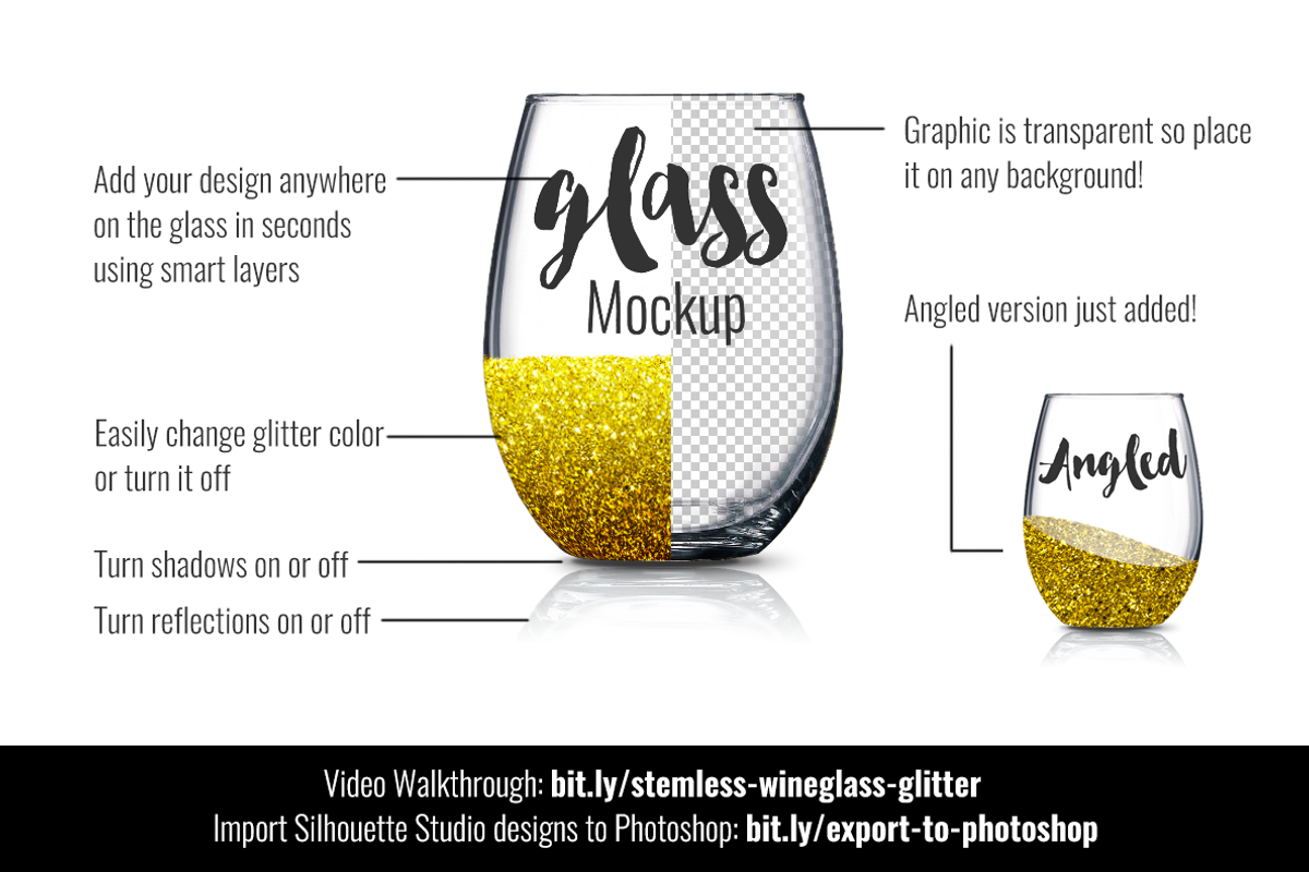 Stemless Wineglass Mockup & Glitter, a Product Mockup by SarahDesign (Photo 2 of 12)