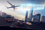 Plane and evening city, a Person Illustration by Countryside life (Thumbnail 1 of 4)