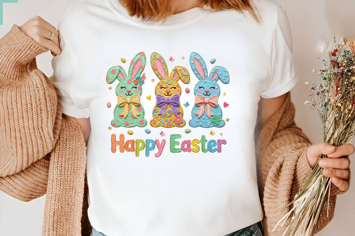 Brushstroke Happy Easter Bunny Png, an Illustration by Designking (Photo 3 of 4)