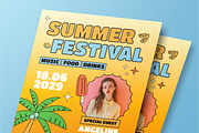 Retro Summer Music Flyer Set, a Flyer Template by Annora Studio (Thumbnail 5 of 6)