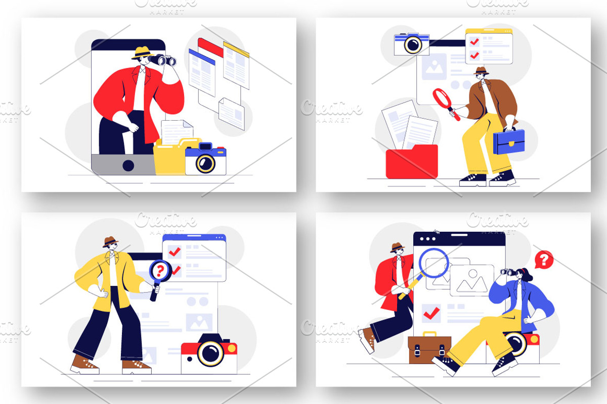 9 Private Investigator Illustration, a Person Illustration by denayunebgt (Photo 3 of 3)