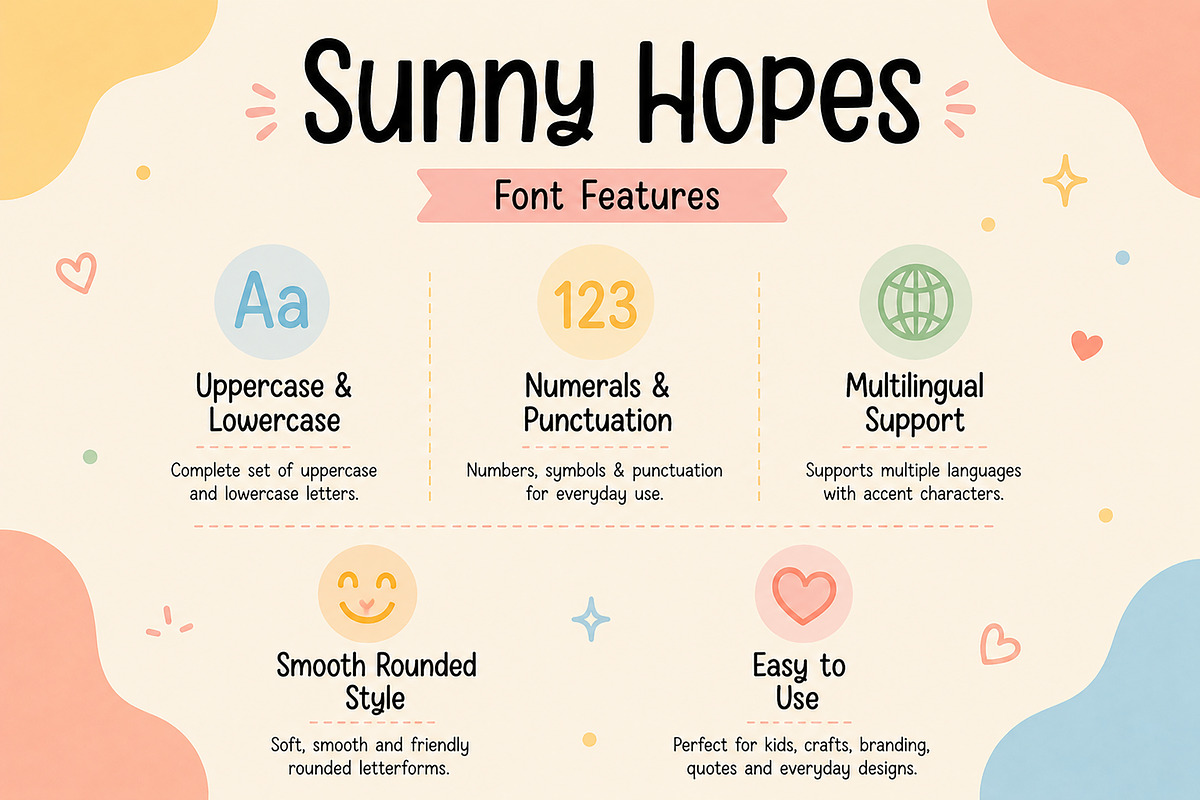 Sunny Hopes handwritten display font, a Handwritten Font by Wow Magic (Photo 2 of 6)