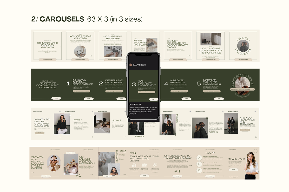 980+ COACHING INSTAGRAM TEMPLATES, a Social Media Template by GALPRENEUR (Photo 8 of 14)