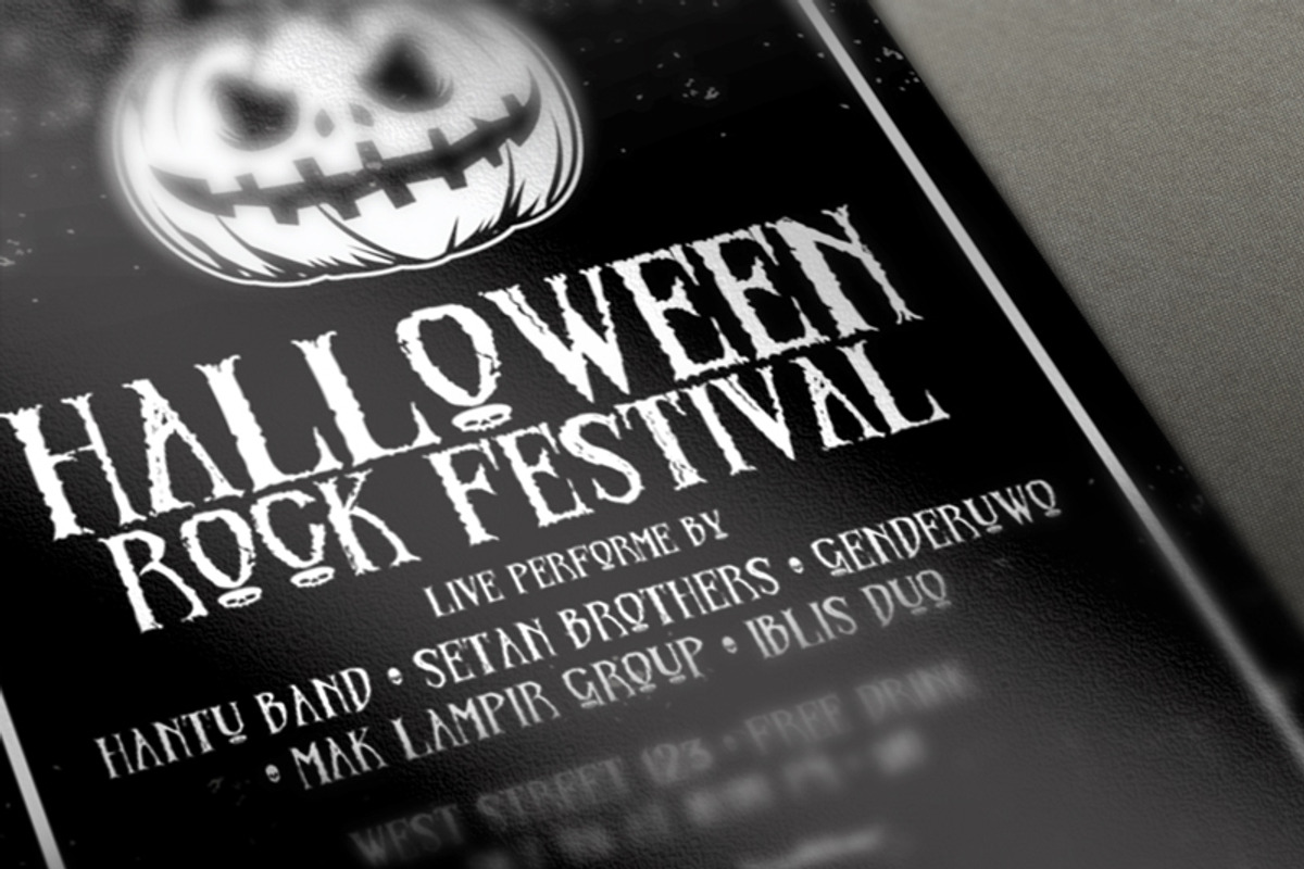 Halloween Party Night Flyer Template, a Flyer Template by KAZ by IanMikraz Studio (Photo 3 of 3)