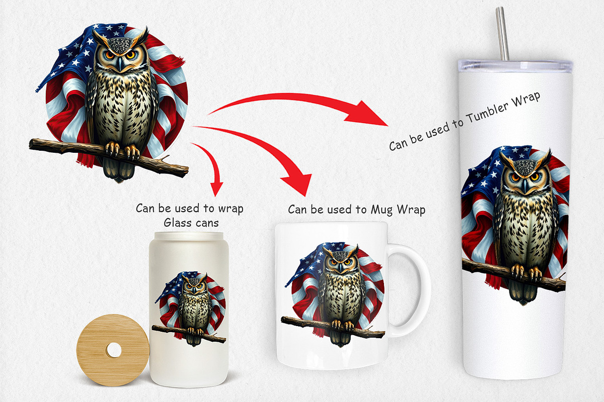 Owl 4th of July Clipart, a Graphic by Artnoy (Photo 4 of 5)