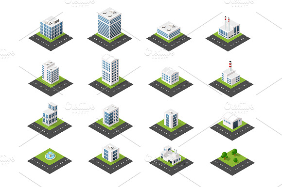 Isometric City Icons