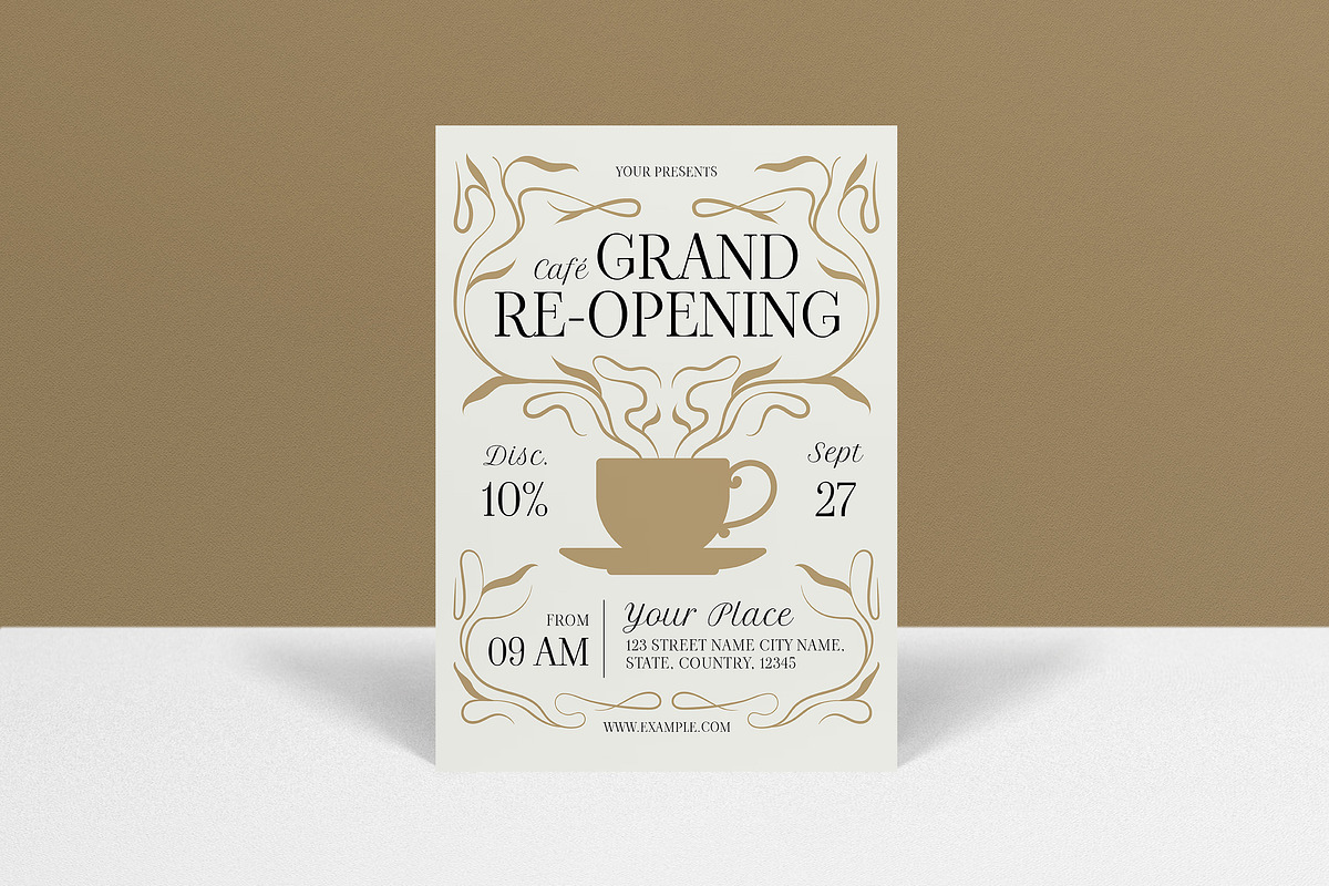 Cafe Grand Re-opening Invitation, an Invitation Template by graphicook (Photo 1 of 3)