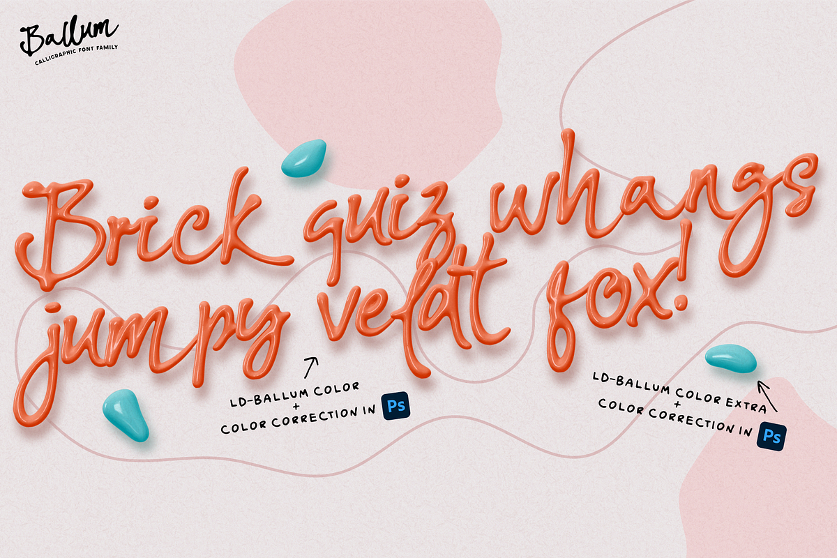 BALLUM. OTF 3D script color font., a Symbol Font by Luxfont (Photo 6 of 14)