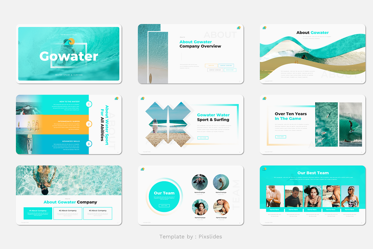 Water Sports & Surfing PowerPoint, a Presentation Template by Pixslides (Photo 2 of 6)