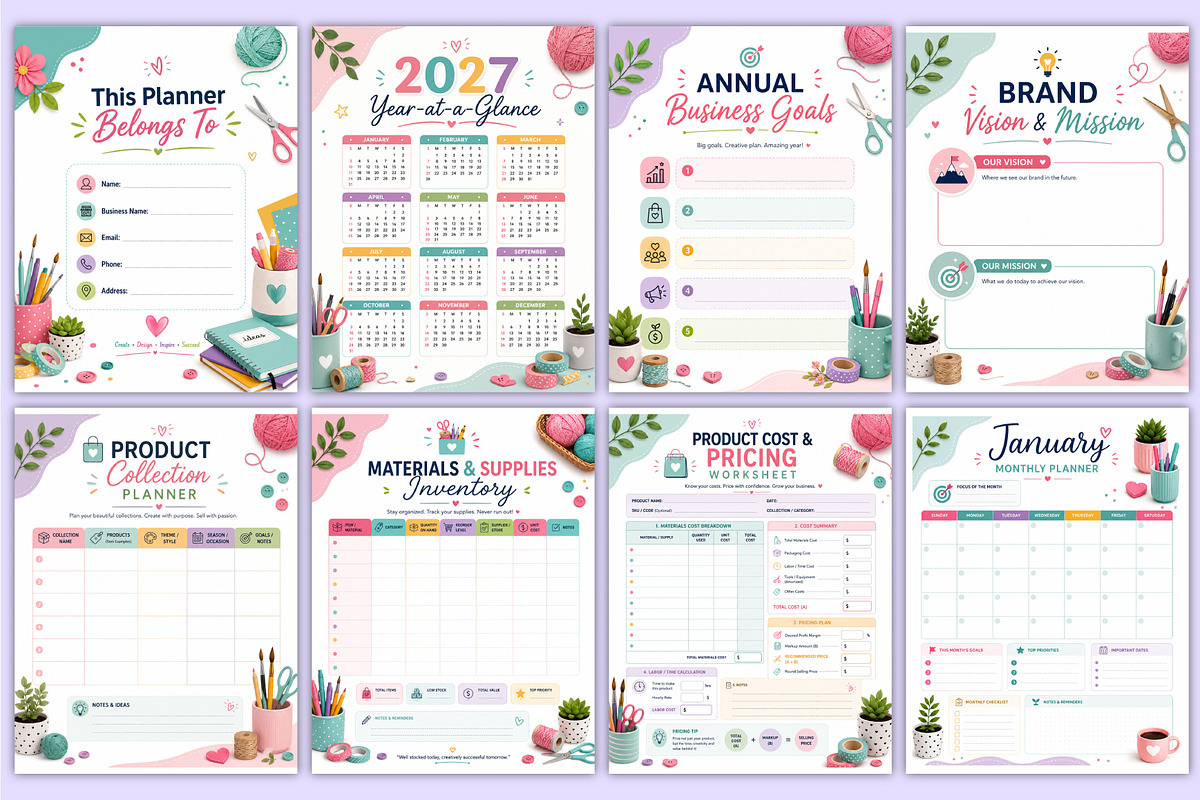 2027 Craft Seller Planner | Business, a Stationery Template by Mustafiz (Photo 2 of 4)