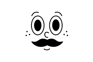 Cartoon face with big eyes, freckles, an Object Illustration by GraphiShop