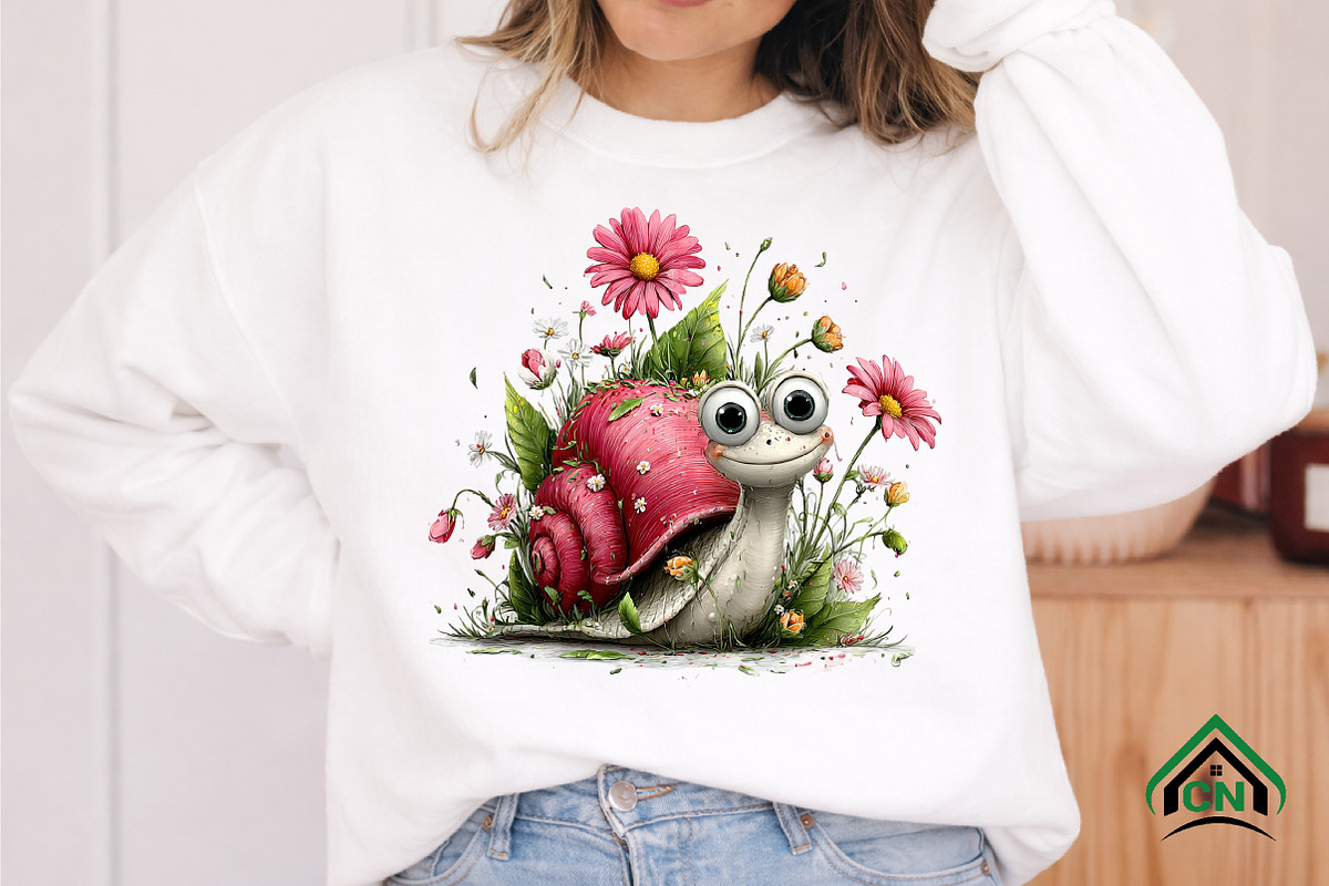 Whimsical Summer Snail Clipart, an Illustration by Craft Nest (Photo 9 of 12)