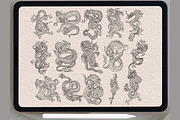dragon Dragon Stamps procreate, a Brush Add-On by TaKong Magics (Thumbnail 4 of 4)