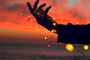 Hand holding lights