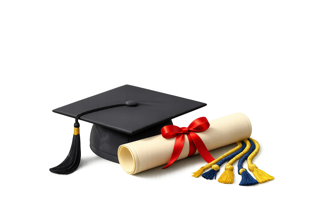 Graduation cap with diploma scroll a, an Illustration by Dvoevnore photos