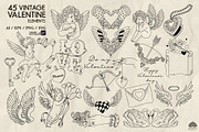 Vintage Valentine line art, a Decorative Illustration by Skliarova (Thumbnail 3 of 5)