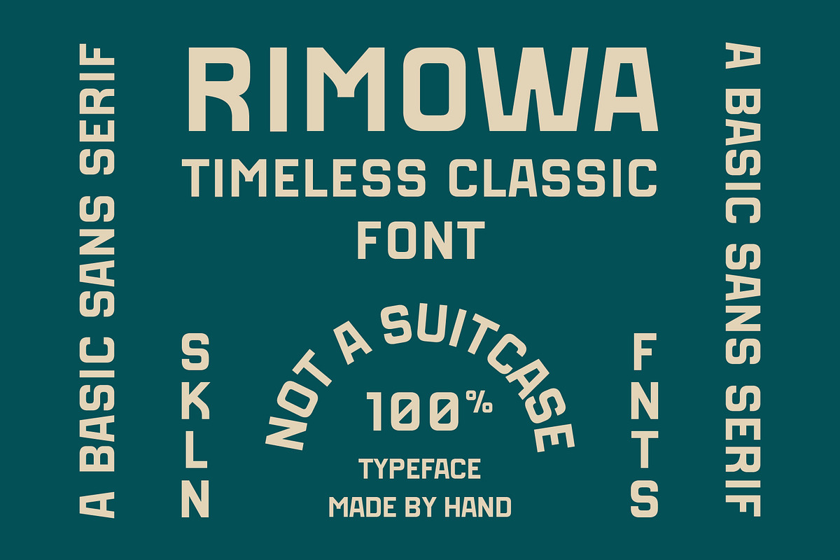SFC Rimowa, a Sans Serif Font by Skilline Supply Co. (Photo 7 of 7)
