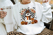 Cozy Fall Ghost with Pumpkins Art, a Seasonal Illustration by Creative Art (Thumbnail 3 of 3)