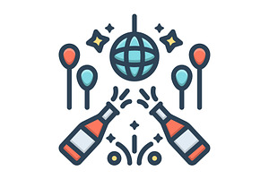 Parties celebration color icon, a Duotone Icon by Creative priyanka