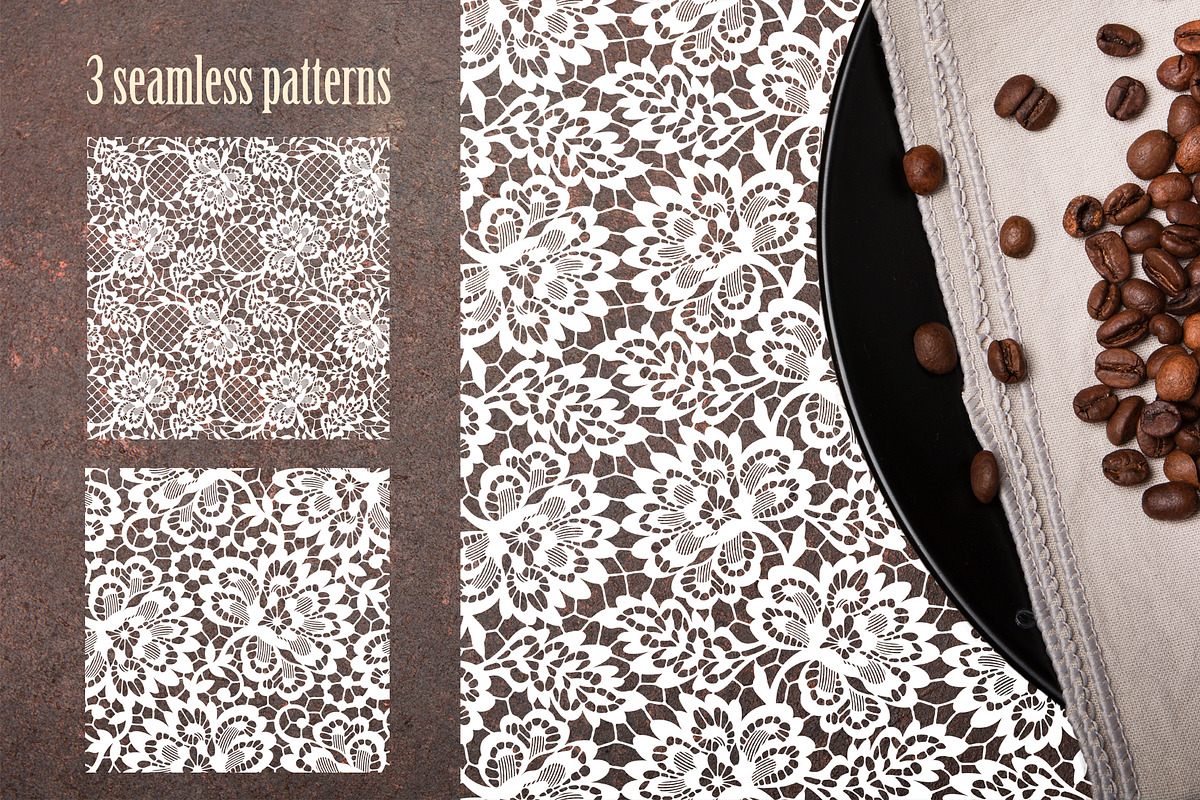 9 lace cliparts, seamless patterns., a Pattern Graphic by Ajuga (Photo 2 of 4)