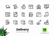 Delivery Outline Icons, an Outline Icon by Zeer Graphic (Thumbnail 2 of 2)
