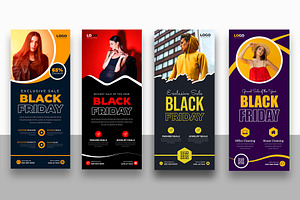 Black Friday Sale roll up banner, a Stationery Template by Designgrove