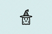 Ghost Witch Icon, a Seasonal Illustration by Vectorium Studio (Thumbnail 2 of 3)