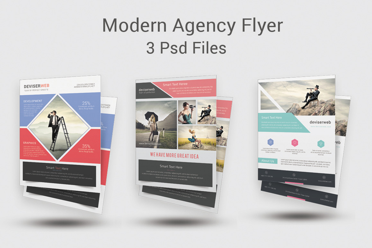 Modern Agency Flyer Templates, a Flyer Template by DeviserWeb (Photo 1 of 4)