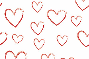 Seamless pattern red hearts, a Pattern Graphic by Viktorijareut