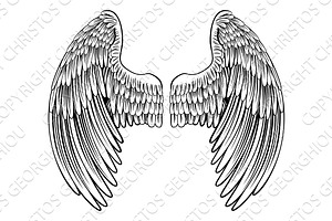 Pair Of Angel Or Eagle Wings