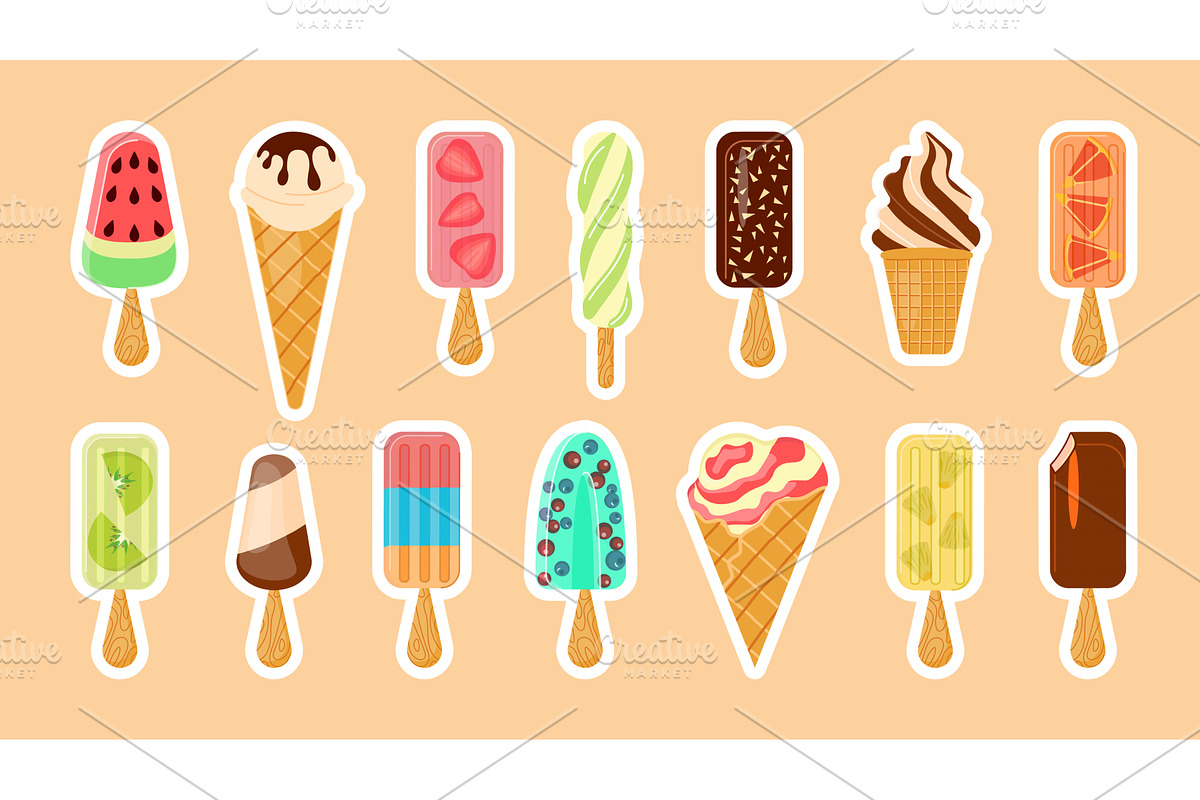 Sweet summer delicacy ice cream, a Food Illustration by Lucky Shop