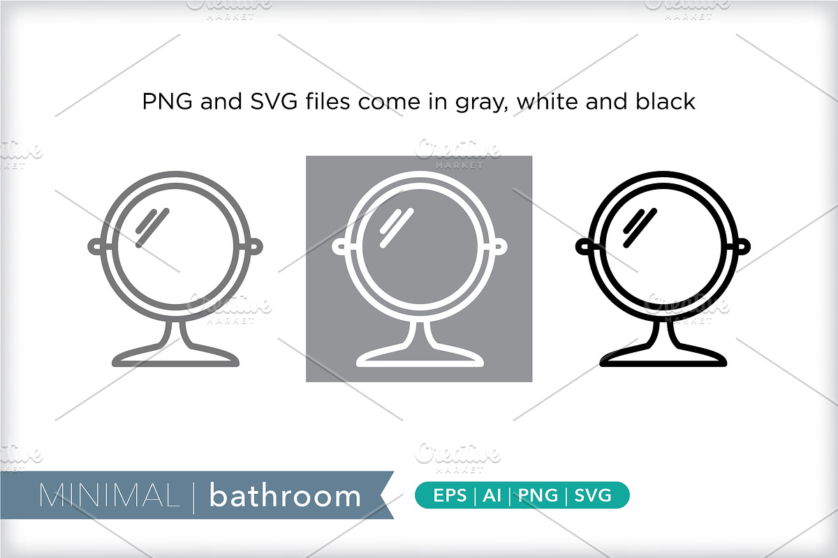Minimal bathroom icons, an Outline Icon by Picture Window (Photo 4 of 5)